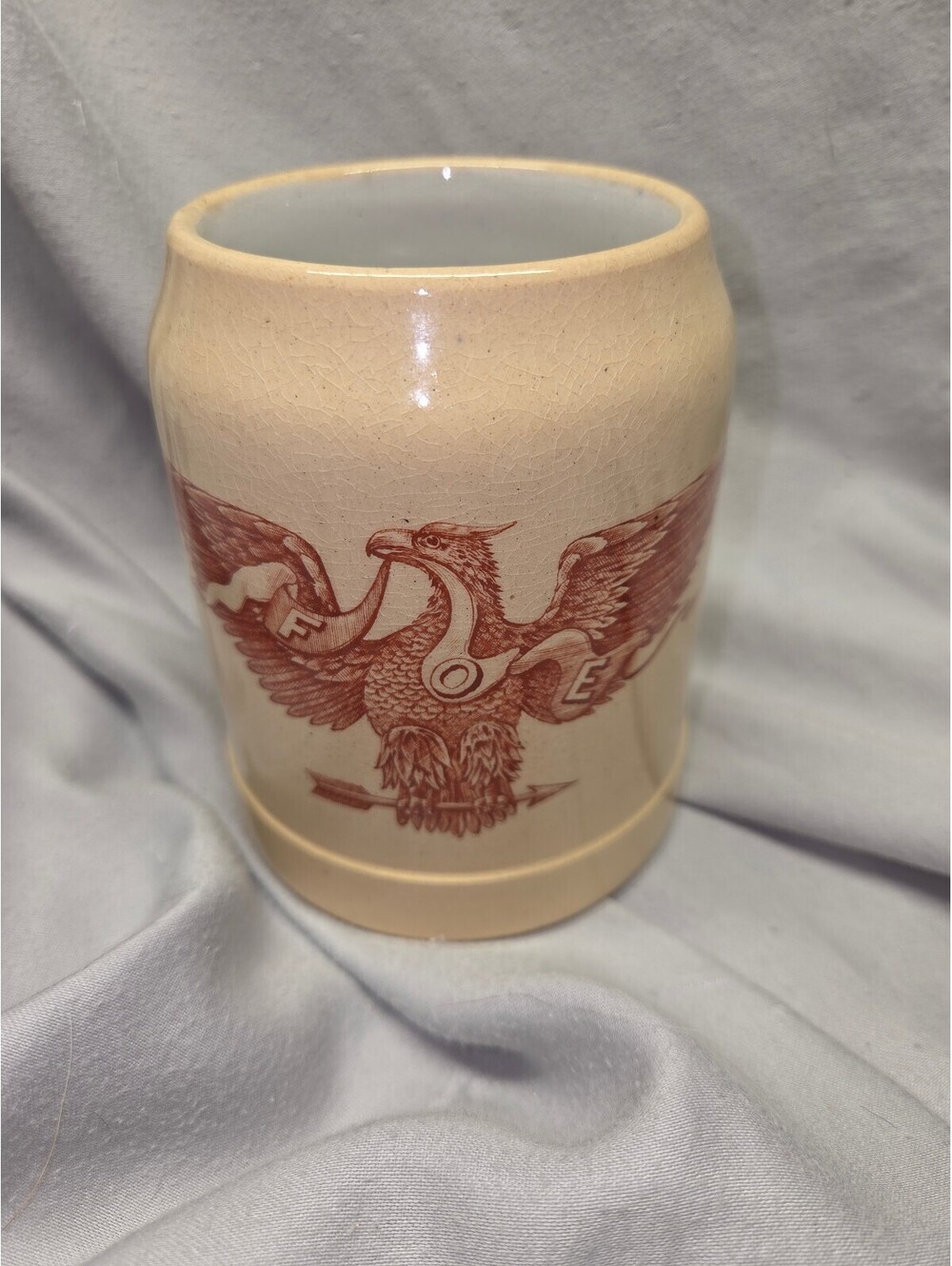 Early 1900s Fraternal Order of Eagles Stoneware stein
